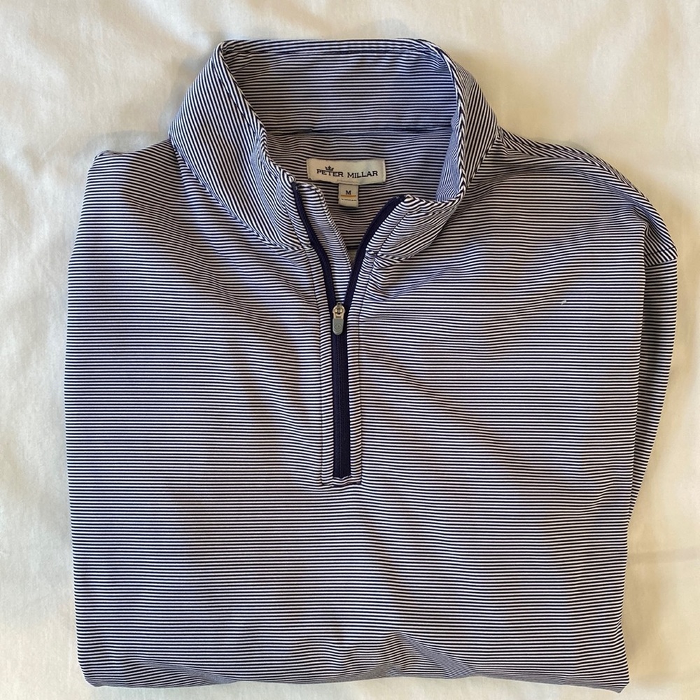 Striped Peter Millar 3/4 Zip Pullover